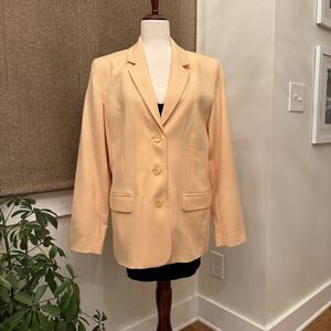 Appleseed's Vintage Wool Jacket Size 14 Blazer Coat Butter Yellow
